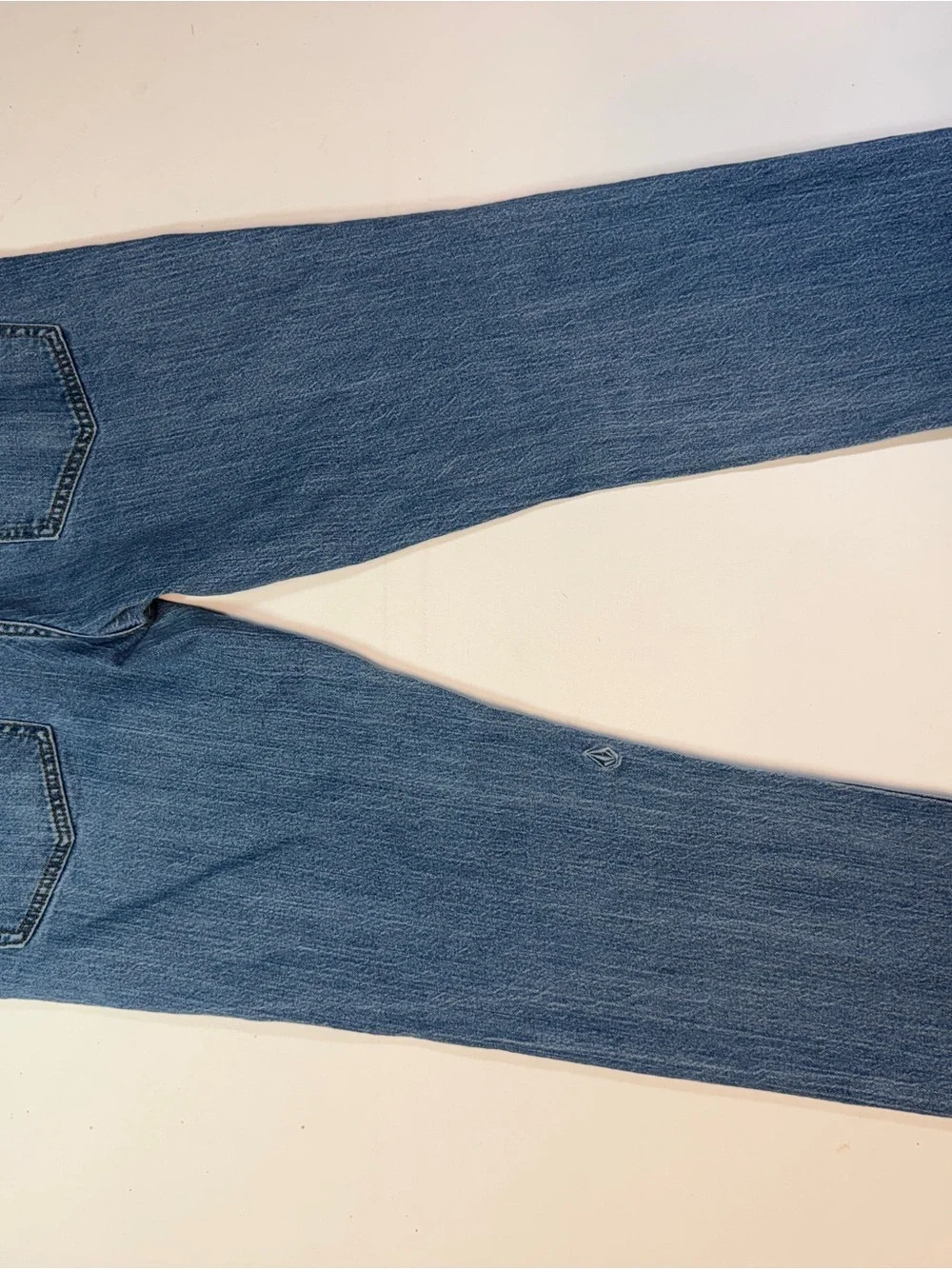 Volcom Men's Slim Straight Jeans in Light Blue Denim
